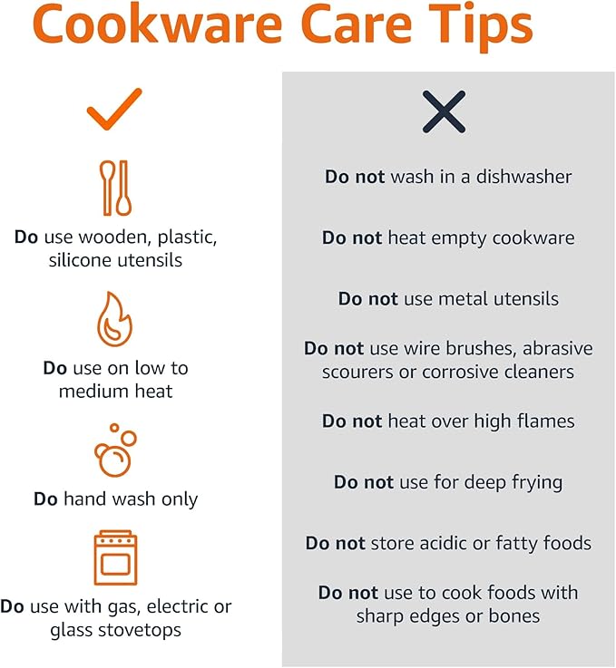 Amazon Basics Non Stick Kitchen Cookware 8-Piece Set, Non-Induction, Includes Pots and Pans, Black