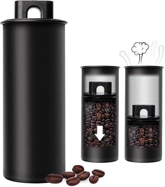Vacuum Coffee Canister, 67oz Air Seal for Coffee Bean Storage, Stainless Steel Food Storage Container, Preserves Freshness Longer, Airtight Coffee Storage for Grounds & Whole Beans