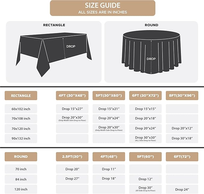 Fitable 10 Pack Rectangle Tablecloths: Stain Resistant Wrinkle Free Fabric Table Clothes, Washable Reusable Polyester Table Covers for Wedding Party Birthday Banquet Reception(Ivory, 70x120 Inch)