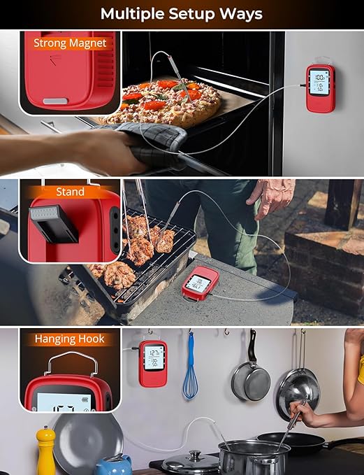 Govee Bluetooth Meat Thermometer, Digital Wireless Meat Thermometer for Smoker Oven, Smart Grill Thermometer with Dual Probes, 230ft Remote Monitor Cooking Thermometer for BBQ Kitchen Rotisserie
