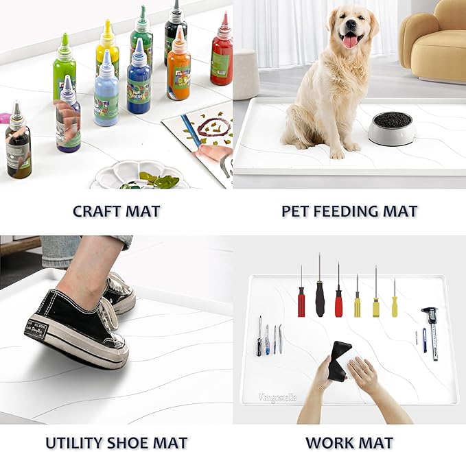 Premium Under Sink Mats for Kitchen Waterproof 34" x 22", Extra Thick Non-Slip Silicone Under Sink Liner Drip Tray, Raised Edge Under Sink Cabinet Mat,Prevent Drips, Leaks, Spills,White