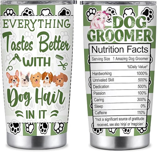 Dog Groomer Gifts for Women, Pet Hairstylist Tumbler Stainless Steel 20oz, Dog Hairstylist Thank You, Pet Groomer Appreciation Gift for Women Men, Birthday Christmas Gifts