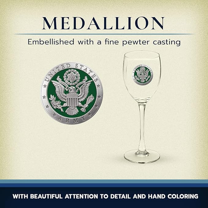 Heritage Pewter Army Glass Goblets – Set of 2 | 12 OZ Goblet Wine Glasses | Expertly Crafted Pewter Glass