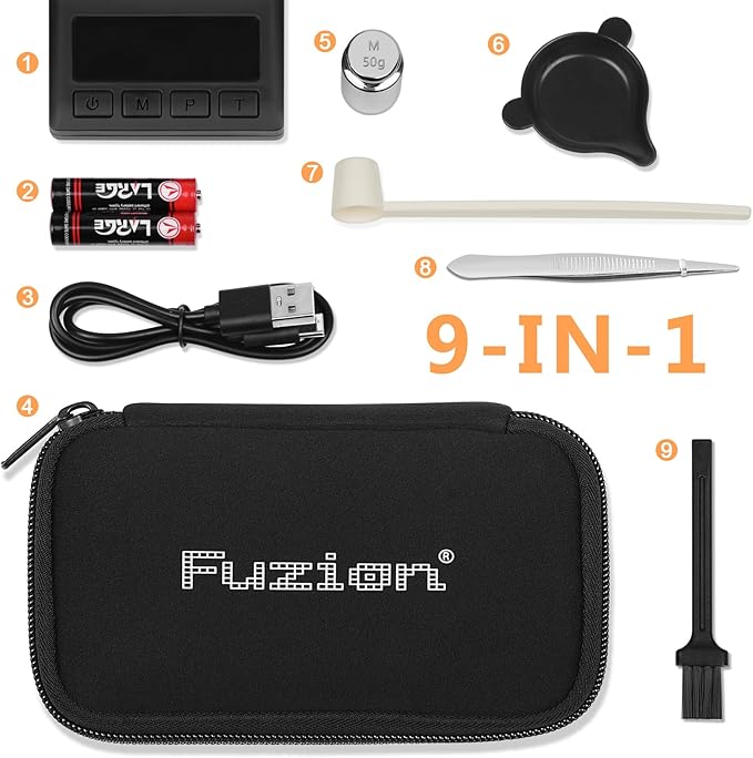 Fuzion Milligram Scale 50g x 0.001g, Mg Scale with 9-in-1 Design - Micro Scale, Powder Scale for Reloading with Portable Case, Microgram Scale USB/Battery Powered