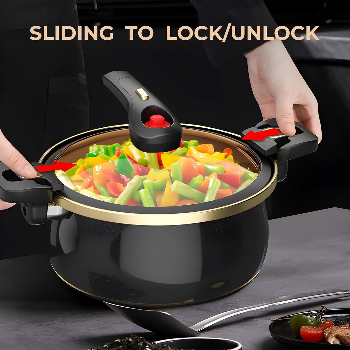 Nonstick Ceramic Coated Sauce Pan with Lid Blue Crock Pot with Twist & Lock Handles, Micro Pressure Cooker Versatile Stockpot with Lid, Bottom Big Soup Canning Pots,Simmer Pots (BLUE, 7.5Quarts)