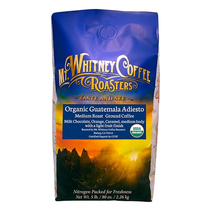 Mt. Whitney Guatemala Adiesto Cooperative Organic Low Acid Coffee (Ground, 5 lb)