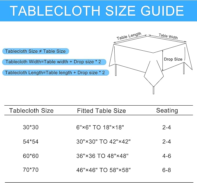 Hiasan Faux Linen Square Tablecloth - Wrinkle and Stain Resistant Washable Table Cloth for Kitchen Dining Room Holiday Table Cover for Party Dinner, White, 60 x 60 Inch