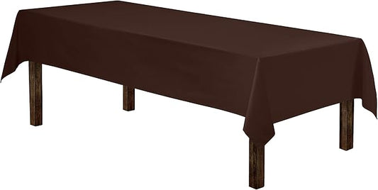 Gee Di Moda Rectangle Tablecloth - 60 x 126 Inch Chocolate Table Cloth for 8 Foot Rectangle Table - Heavy Duty Washable Fabric - for 8 Ft Buffet Table, Holiday Party, Dinner, Wedding & Baby Shower