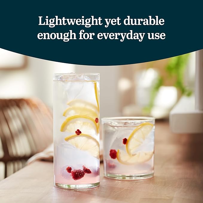 Libbey Miles 16 Piece Tumbler and Rocks Glass Set