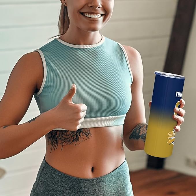 Custom Tumbler Stainless Steel Cup Personalized Baseball Vacuum Insulation Travel Mug Add Your Name Number Fans Gift for Baseball Fans