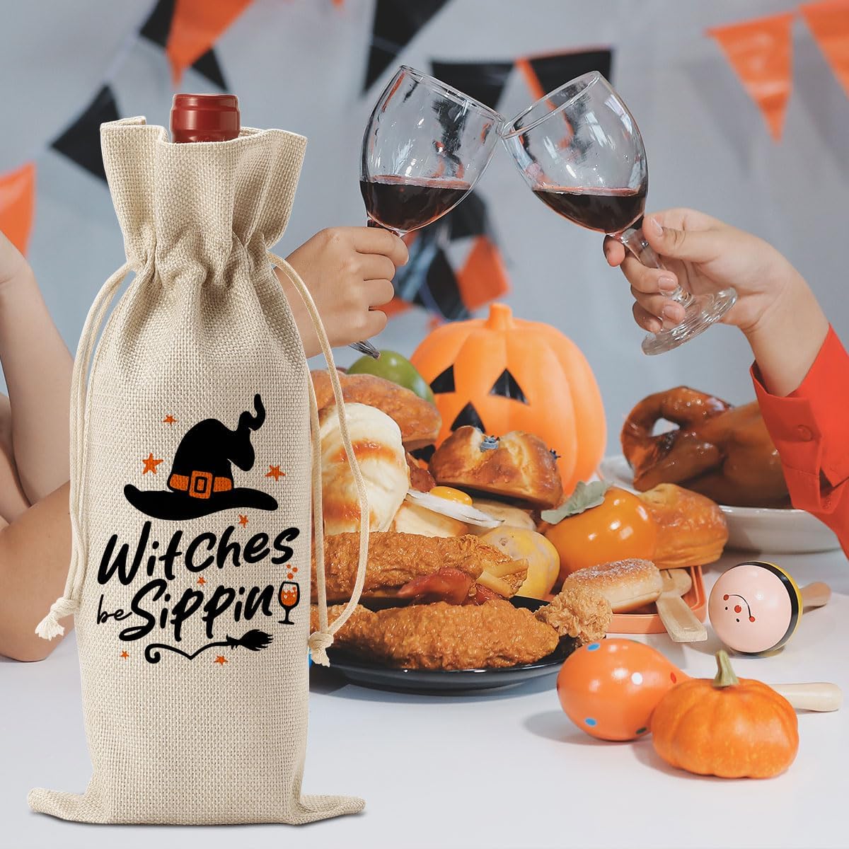 Funny Halloween Witch Decor Hocus Pocus Witchy Decor Witch Wine Bag Gifts Halloween Party Supplies Home Decorations Wine Accessories for Wine Lovers Women Men Friends