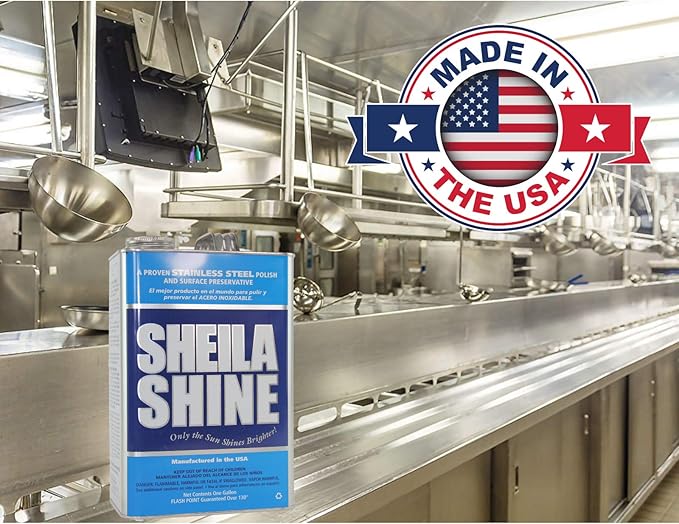 4 x 1 Gallon Sheila Shine Stainless Steel Cleaner and Polish - Cleans, Polishes & Protects Kitchen Appliances, Refrigerators, Sinks, Ovens & Grills - Stainless Steel Metal Cleaner