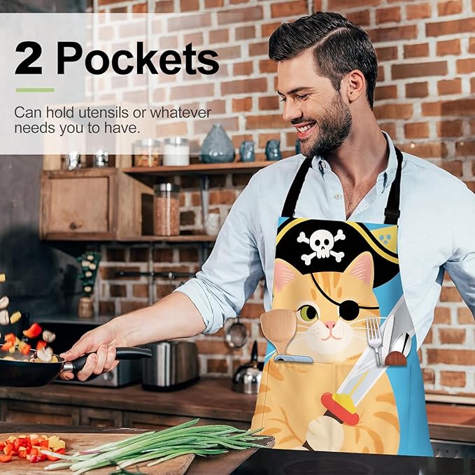 Halloween Apron Home Kitchen Cooking Baking Gardening for Women Men with Pockets waterproof 32x28 inch