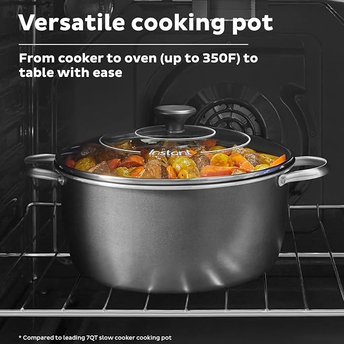 Instant-Pot Superior Cooker Chef Series 7.5Qt Slow Cooker, Multifunctional Rice Cooker, Pressure Cooker Alternative, Kitchen Appliance with Non-Stick Pot