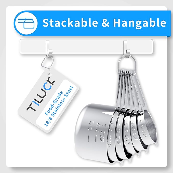 TILUCK Stainless Steel Measuring Cups & Spoons Set, Cups and Spoons,Kitchen Gadgets for Cooking & Baking (12)