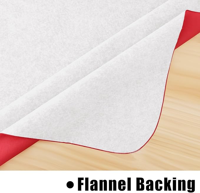 homing Rectangle Vinyl Tablecloth, Waterproof Spillproof Plastic Flannel Backed Table Cloth, Wipe Clean Table Cover for Dining, Buffet Parties and Camping (Red, 52" x 70")