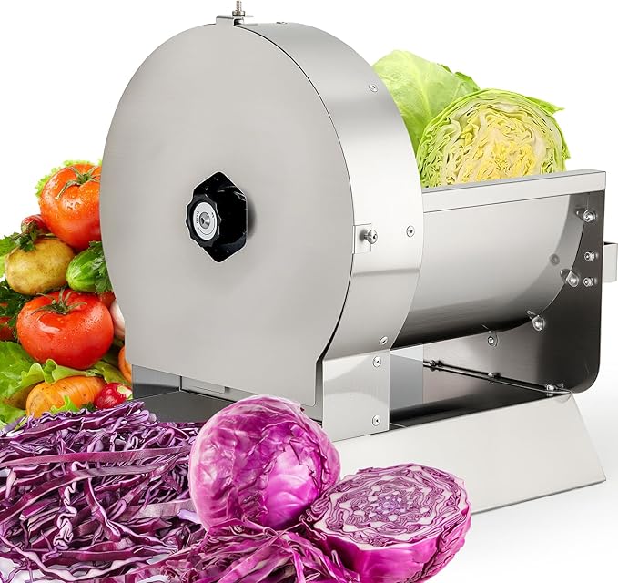 2-in-1 Electric Vegetable and Fruit Slicer, Adjustable Thickness 0.04-0.4", Commercial Stainless Steel Cutter for Cabbage, Tomatoes, Lemons