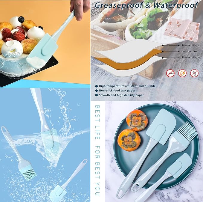 Kenond Large Springform Cake Pan, 14 x 11-Inch Rectangle Cheesecake Pan, Tiramisu Bakeware with 50Pcs Wax Paper, 3Pcs Spatula Set, Non-Stick Baking Pan Mold Leakproof