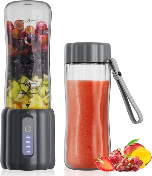 COKUNST 17Oz Portable Blender for Shakes and Smoothies, USB Rechargeable Smoothie Blenders with 6 Blades, Mini Mixer Personal Blender Juicer with Extra Handle Lid for Travel Gym Picnic Office