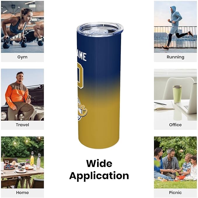 Custom Tumbler Stainless Steel Cup Personalized Baseball Vacuum Insulation Travel Mug Add Your Name Number Fans Gift for Baseball Fans