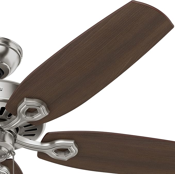 Hunter Fan Company 53241 Builder Elite Hunter Fan Indoor Ceiling Fan with Pull Chain Control, 52", Brushed Nickel Finish