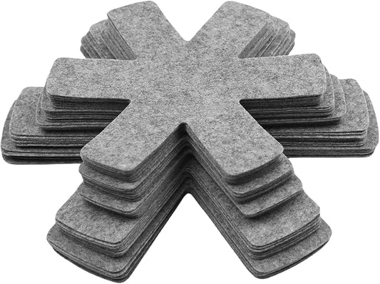 40 Pcs Pot and Pan Protectors, 5 Different Sizes Cookware Protector Pot Dividers Stacking Separators Pads for Protecting and Separating Pots and Pans, Gray