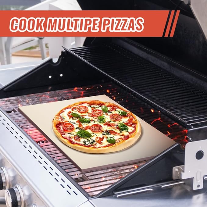 24'' Large Pizza Stone Baking Stone Cordierite Bread Stone for Oven Grill, Thermal Shock Resistant, Ideal for Baking Different Sizes of Pizzas or Bread 24’‘x17 3/4''