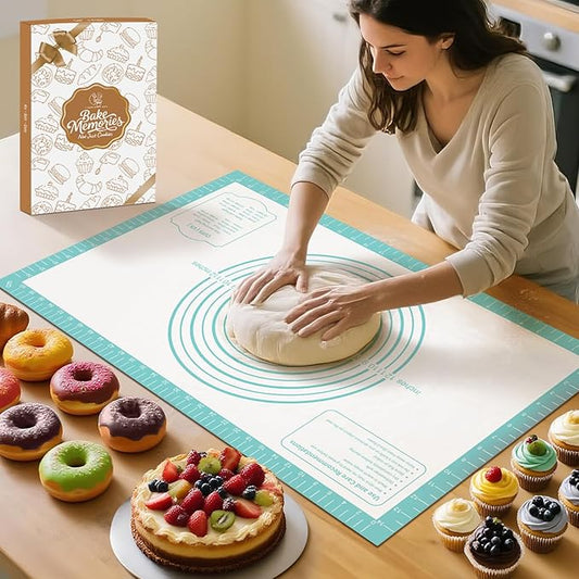Non-Stick Silicone Pastry Mat, Thick Silicone Baking Mat - Dough Mat for Rolling, Silicone Mat for Baking Cookies Macarons Bread, Extra Large 26 x 16 Inch