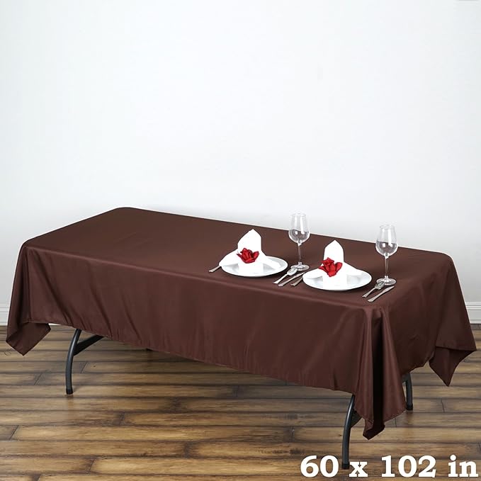 LinenTablecloth 60 x 102-Inch Rectangular Polyester Tablecloth Chocolate