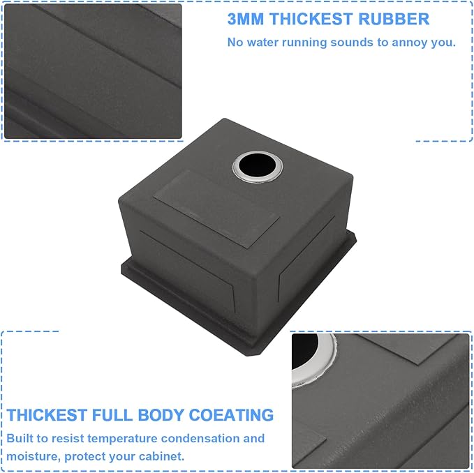 Lordear 15x17 Inch Undermount Kitchen Sink Bar Prep Sink 16 Gauge Stainless Steel Workstation Sink 15” With Cutting Board