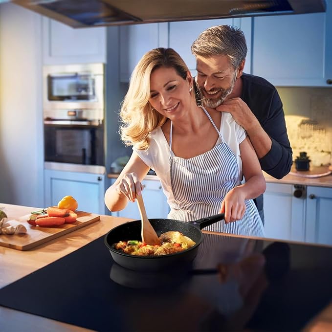 GIPFEL INTERNATIONAL 8, 10 and 12 Inch Nonstick Frying Pan Set of 3 - Cast Aluminum Pan with Detachable Handle - Non Stick Skillet Healthy Cooking Pans Induction Compatible Cookware, PFOA Free