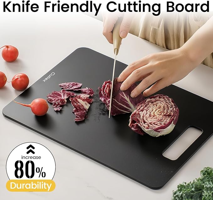 Wood Fiber Cutting Board 2-Pack, Composite Chopping Boards for Kitchen, Dishwasher Safe, Non-Toxic, High Density, Knife Friendly, BPA Free, Non-Slip Feet for Cutting Meat, Vegetables, Fruits