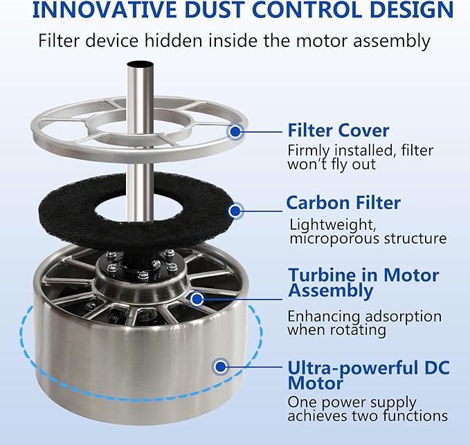 52 Inch Modern Silver Ceiling Fan with Filters Lights Remote Control, Quiet DC Motor/Dimmable 3 Color LED/6 Speed High CFM/3 Blade Indoor Ceiling Fans for Bedroom/Living Room