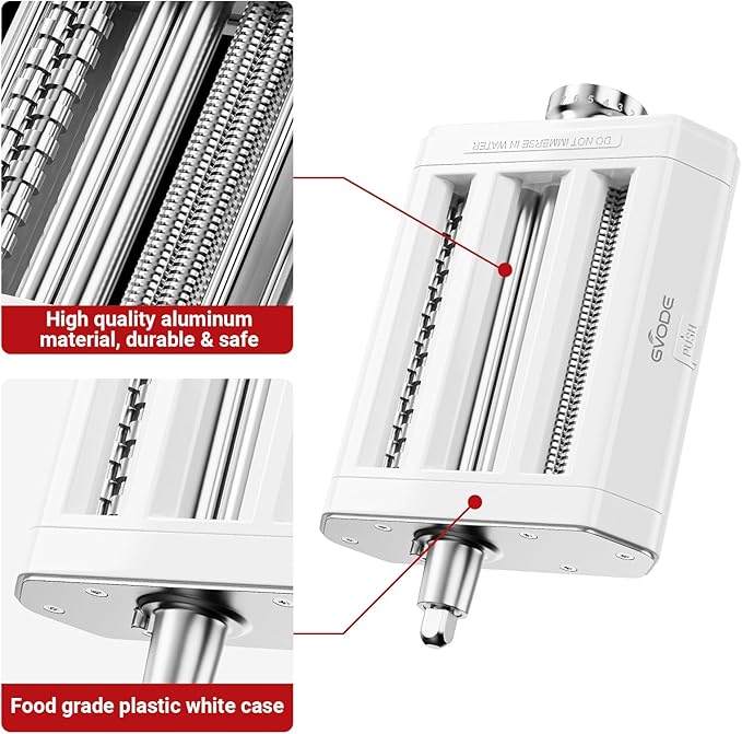 3 in 1 Pasta Maker Machine for KitchenAid Includes Spaghetti Cutter, Pasta Roller and Fettuccine Cutter, Pasta Machine, Noodle Maker, Pasta Maker by Gvode