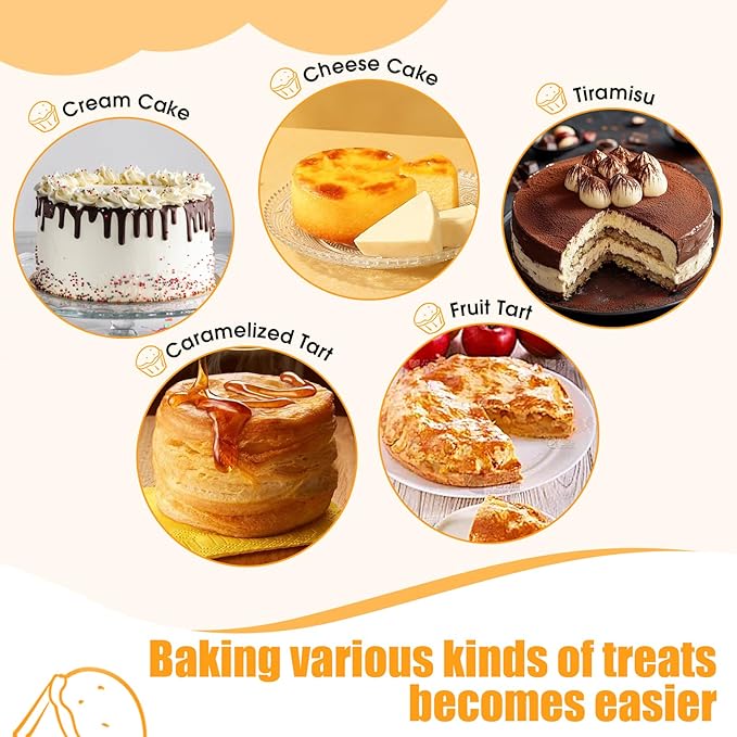 6 Inch Cake Pan - 3PCS Nonstick Round Cake Pans with 100 PCS Parchment Paper, Carbon Steel Smash Cake Baking Pans with Handle, Dishwasher Safe