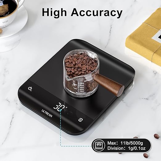 Ultrean Food Scale, Digital Kitchen Scale with LED Display, Weight Grams and Ounces for Baking Cooking, 6 Units with Tare Function, 11lb (Batteries Included)