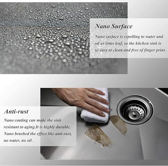 25x22 Inch Black Drop In Kitchen Sink, 25 Inch Gunmetal Black RV Laundry Utility Sinks, Top Mount 16 Gauge Stainless Steel Single Bowl Deep Small Kitchen Sink