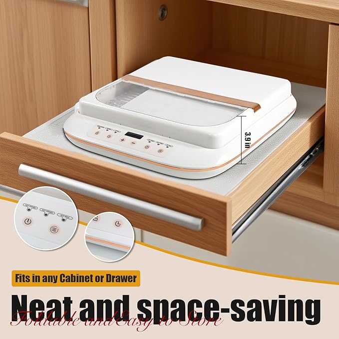 Folding Bread Proofing Box &Slow Cooker 0-120℃ Temp Control &10H Timer Designed for Home Baking Suitable for Bread Fermentation,Bread Baking,Pizza,Yogurt,Chocolate Tempering,Stews,Tea