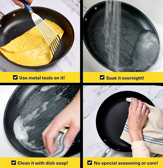 Misen Carbon Nonstick™ Frying Pan – Carbon Steel Pan, Naturally Nonstick No-Coating Surface, Ultra-Durable & Oven-Safe, Induction & Gas Compatible - 10 Inch