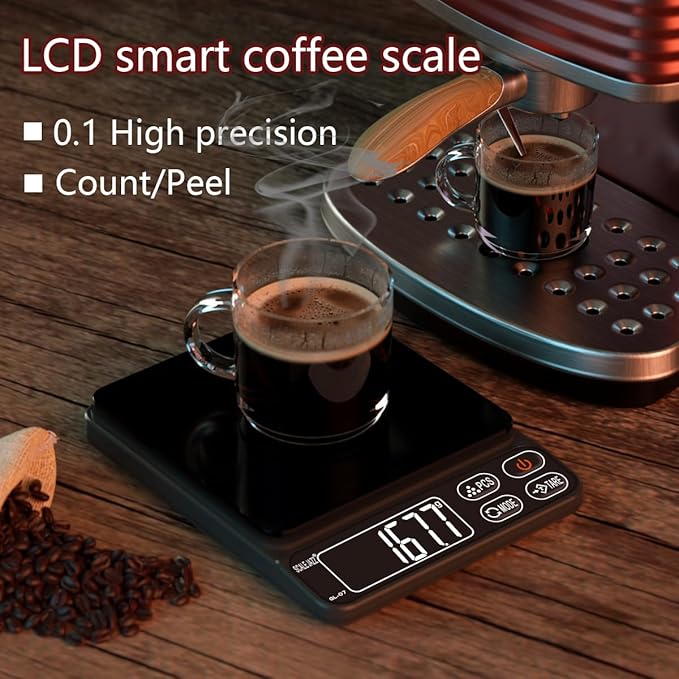 Mini Scale,6.6lb Scale for Grams,Digital Scale Food，Cooking Scale and Food Scales for Kitchen，Food Scale Grams and Ounces,Grams Scale,7Units,Auto Off,Tare,PCS,LCD Display