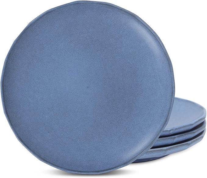 Stone Lain Rio 4-Piece Salad Plate Set Stoneware, Blue