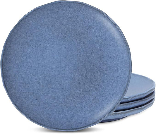 Stone Lain Rio 4-Piece Salad Plate Set Stoneware, Blue