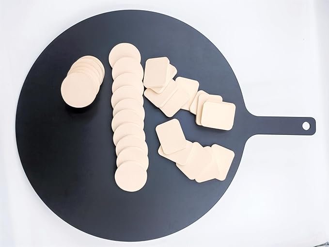 Black Pizza Board 20”X16” Round Pizza Cutting Board Pizza Serving Board For Kitchen Charcuterie Board Wood Fiber