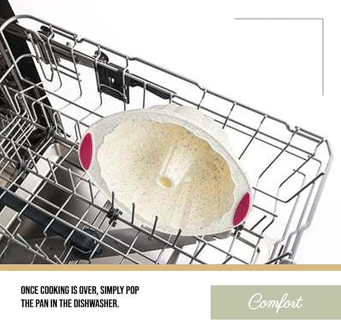 Trudeau 5118558 Structure Fluted Cake Pan Silicone Bakeware, Medium, Confetti White