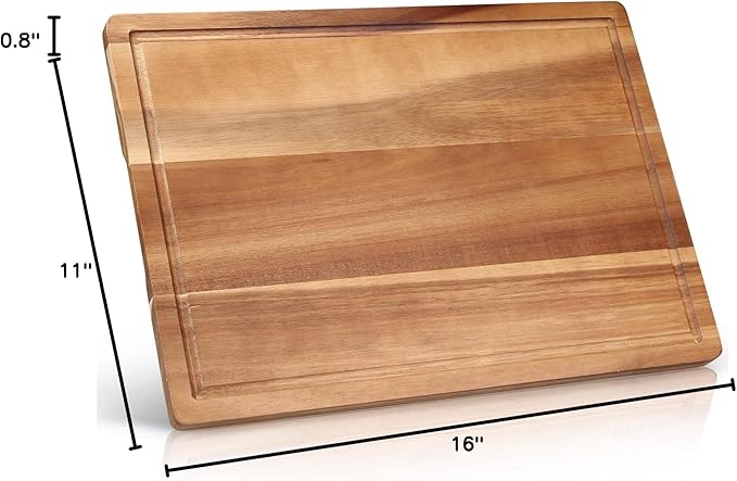 Decorative Acacia Wood Cutting Boards for Kitchen Meat Large Charcuterie Boards Best Hardwood Solid Chopping Board Butcher Block Bread Serving Cheese Board Big Maple Carving Cutting Board Non Toxic