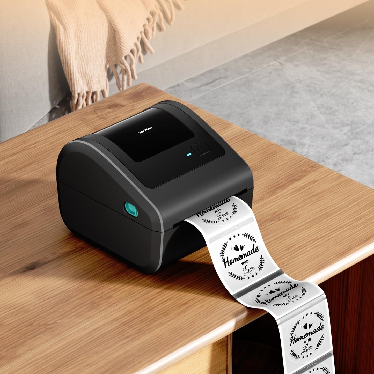 2 Inch Transparent Round Thermal Labels,Self Adhesive Circle Clear Waterproof Thermal Label,500 Labels/Roll, Multipurpose Roll Direct Sticker for DIY Logo Design