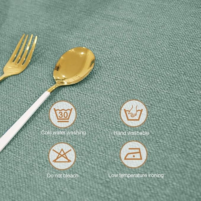 Table Cloth Rectangle Table Cover 55x71 Inches Faux Linen Wrinkle Free and Waterproof Celadon Green Rectangle Tablecloth for Kitchen Dining Party Buffet Wedding