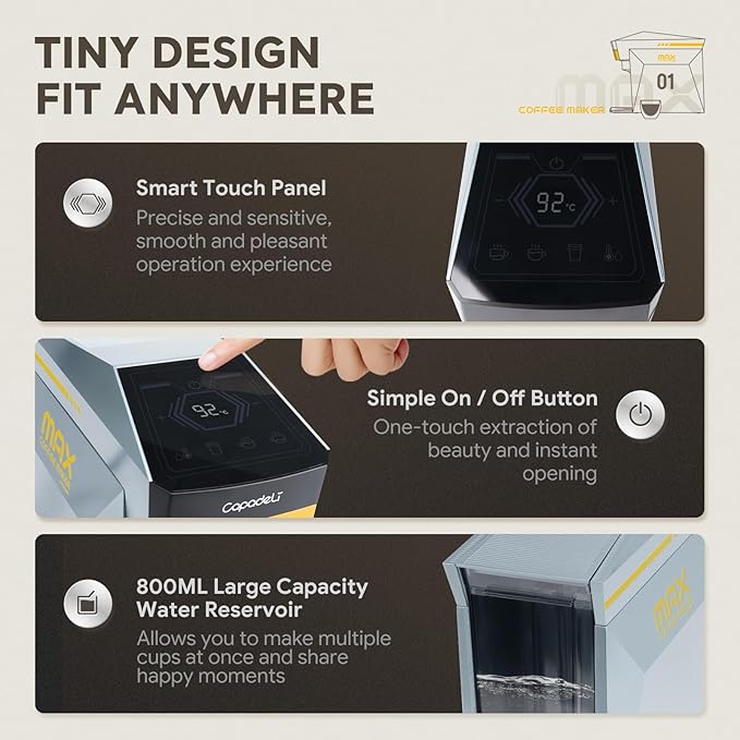 4 in 1 Single Serve Coffee Maker,Fast Brew in 1 minute 19Bar Pump Coffee Machine for K*Cup/NES*presso/Ground Coffee/Do'lce Gusto,with 27oz Removable Water Reservior, Espresso Coffee Machine, (Orange)