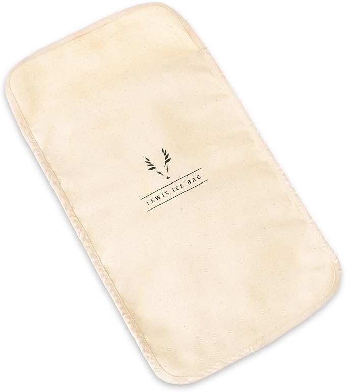 Viski Bartender’s Lewis Ice Bag - Extra Large Professional Grade Canvas Ice Crushing Bag with Reinforced Seams for Chilled Cocktails - 10″ x 18″ Set of 1 Natural