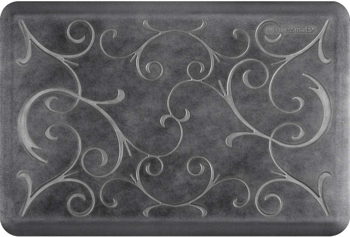 WellnessMats Bella Collection Anti-Fatigue Floor Mat, Polyurethane – Ergonomic Support Pad for Home, Kitchen, Garage, Office Standing Desk – Water Resistant - Made in USA